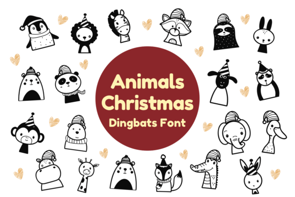Animals Christmas Font for Web Design