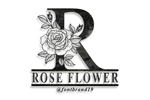 Split Rose Flower Monogram: A Timeless Font for Handmade Creators