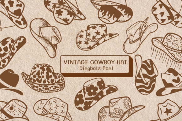 Vintage Cowboy Hat Font for Creative Crafters
